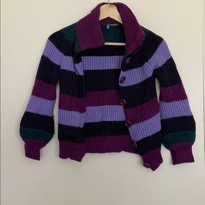 UNITED COLOR OF BENETTON COLOR BLOCK CARDIGAN